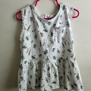 Colored Organics Floral Tank Top - White and Green